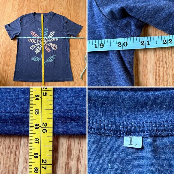 Floral Inspirational Graphic T Shirt Size L You Are Enough Positive Word Art - Picture 5 of 8